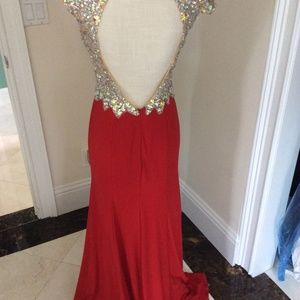 Red Beaded Gown size M